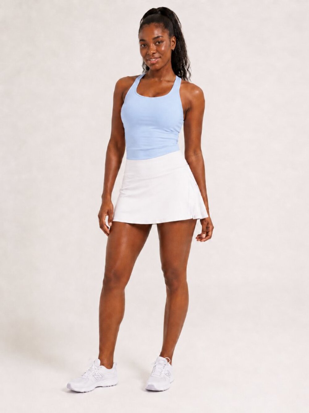 Lululemon White Pleated Side Back Zip Pocket Tennis Skort Golf Activewear Sz 8